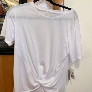 White shirt with knot